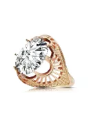 Ring Vintage style Zircon Original Vintage 14K Rose Gold vrc003r